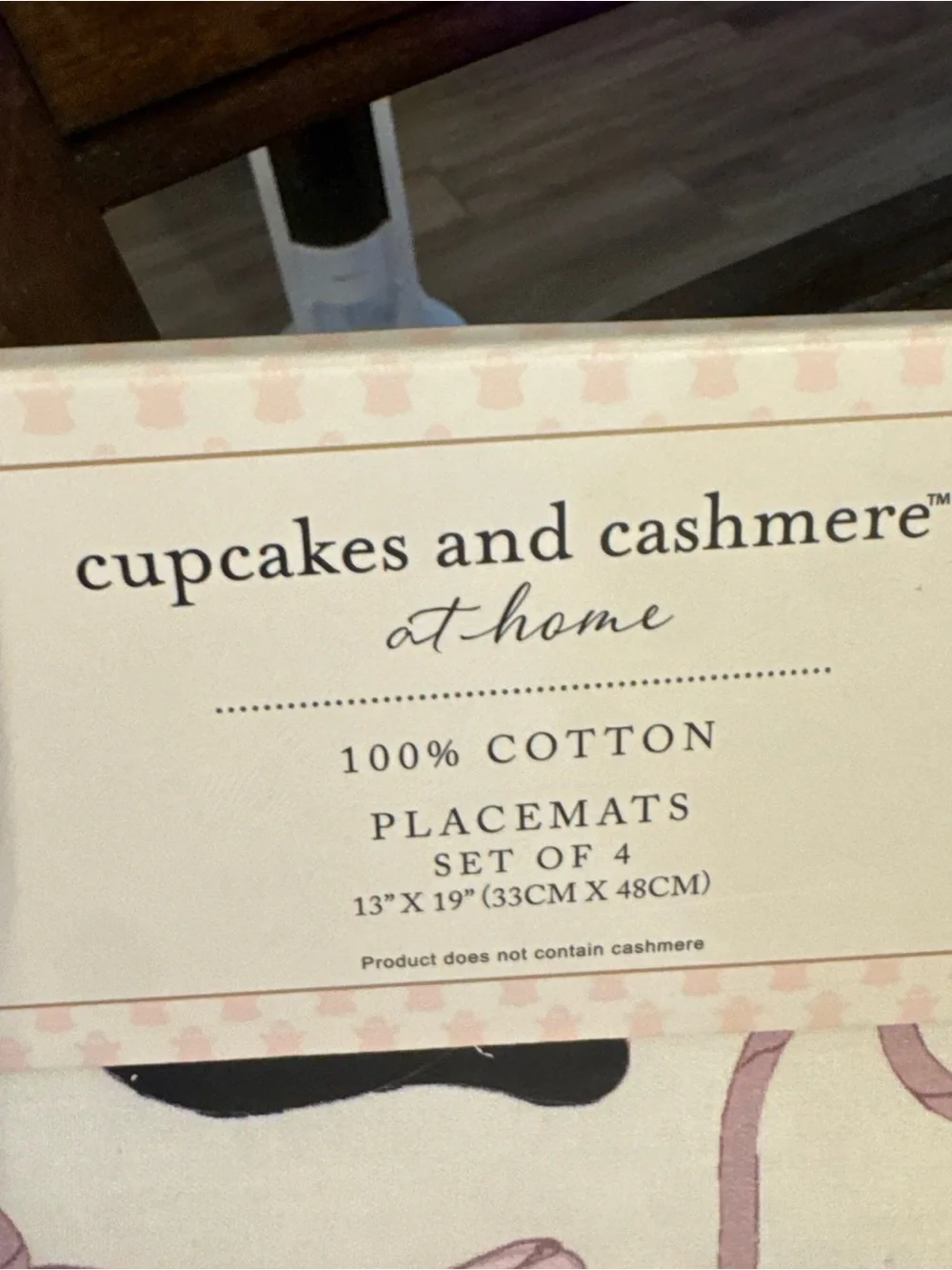 Cupcakes and Cashmere Pink Bow & Black Witch Hat Cotton placemats